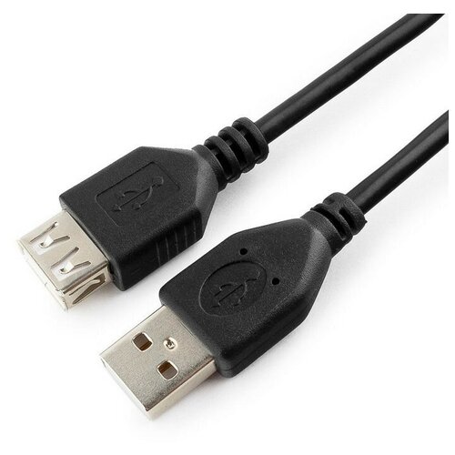 Удлинитель Cablexpert USB - USB (CCP-USB2-AMAF-6), 1.8 м, черный набор из 3 штук кабель удлинитель usb2 0 pro cablexpert ccp usb2 amaf 6 am af 1 8 м экран черный