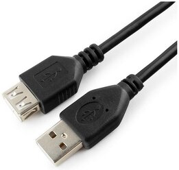 Кабель удлинитель USB 2.0 Pro Cablexpert CCP-USB2-AMAF-6 (1.8м, AM/AF, экран, черный, пакет) (CCP-USB2-AMAF-6)