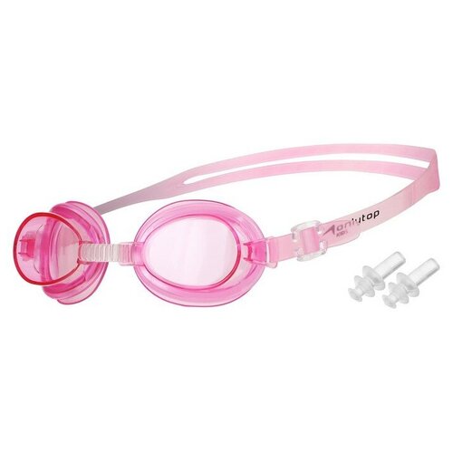 очки для плавания детские беруши цвет синий Очки для плавания, детские + беруши, цвет розовый