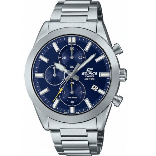 Наручные часы CASIO Edifice, белый, синий часы пилот san martin мужские с хронографом винтажные кварцевые наручные с сапфировым нейлоновым ремешком в стиле милитари 37 мм 10 атм vh61