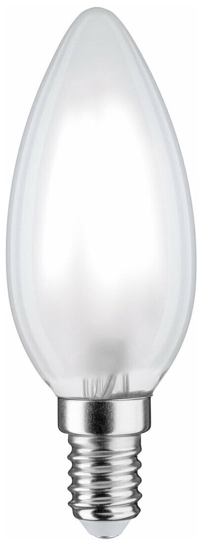 Лампа филаментная Paulmann Свеча 5Вт 470Лм 6500K E14 230В Белый матовый Диммируемая 28760.