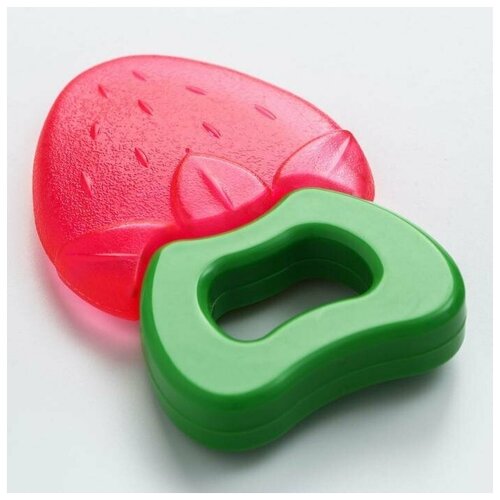 Прорезыватель охлаждающий силиконовый Клубника на ручке 800₽