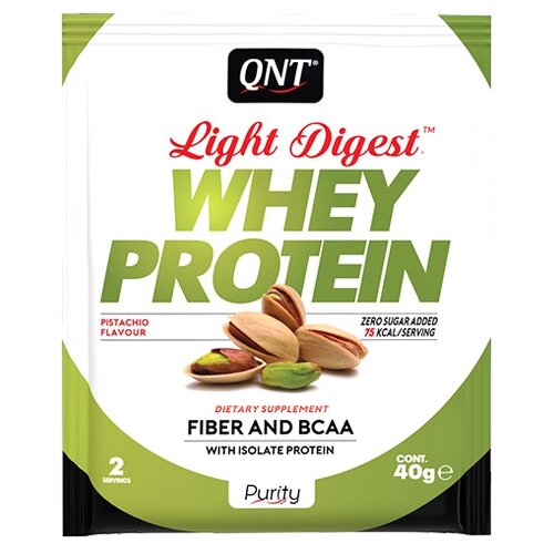 Протеин QNT Light Digest Whey Protein, 40 гр., фисташки протеин qnt light digest whey protein 500 гр белый шоколад