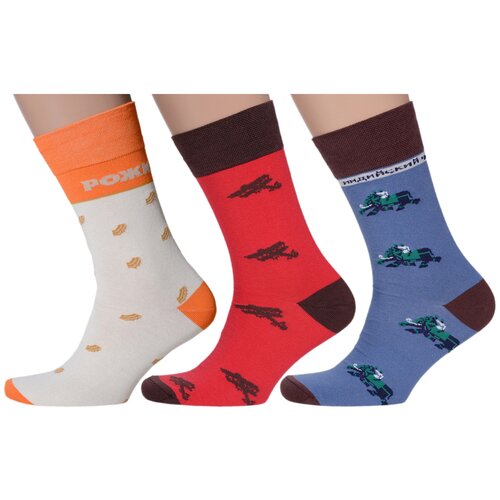 Комплект из 3 пар мужских носков MoscowSocksClub микс 8, размер 25 (38-40)