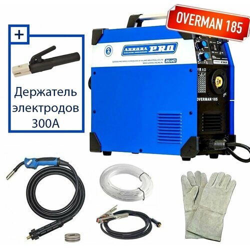 Сварочный аппарат OVERMAN 185 -SET-KRD300 Aurora с держателем электродов крагами сварочный аппарат aurora pro overman 185 mosfet