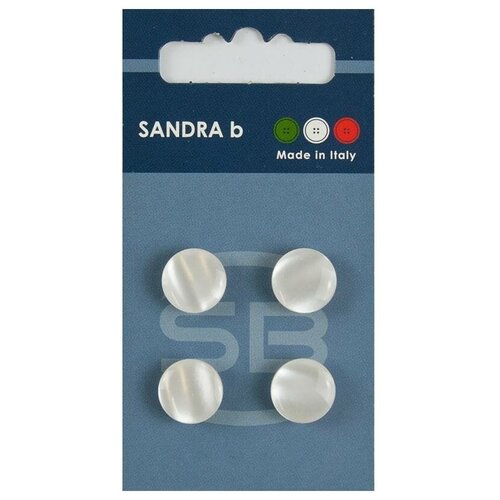 Пуговицы Sandra, белые, перламутровые, 1 упаковка
