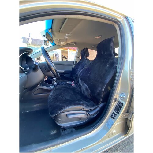 Меховая накидка из натуральной овечьей шерсти (80% шерсть, 20% акрил) / Черная