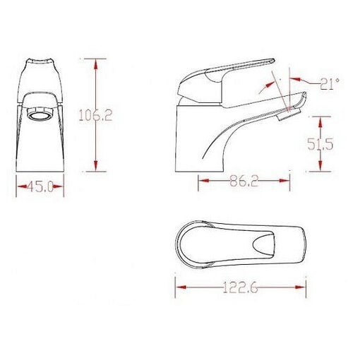 фото Смеситель для раковины (умывальника) zenta rico z2306 однорычажный