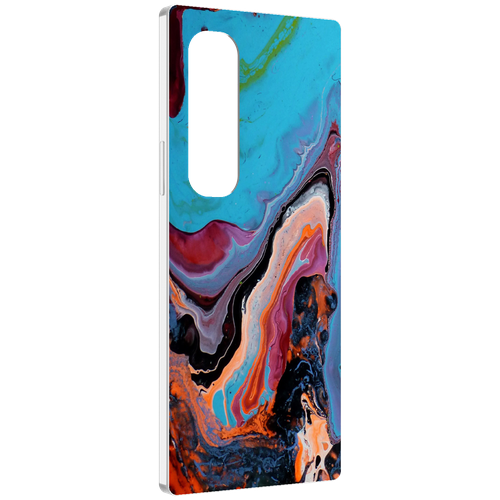 Чехол MyPads смешанные краски для Samsung Galaxy Z Fold 4 (SM-F936) задняя-панель-накладка-бампер