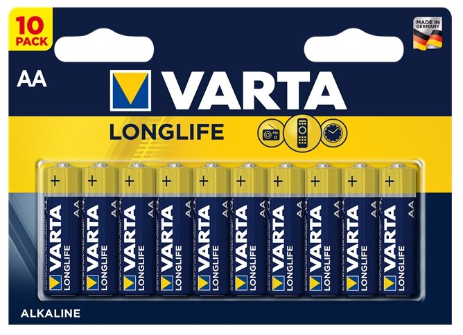 Батарейка AA щелочная Varta LR6-10BL Longlife в блистере 10шт.