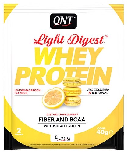 QNT Light Digest Whey Protein / Лайт Дайджест Вей Протеин" 40г Лимонно-миндальное печенье