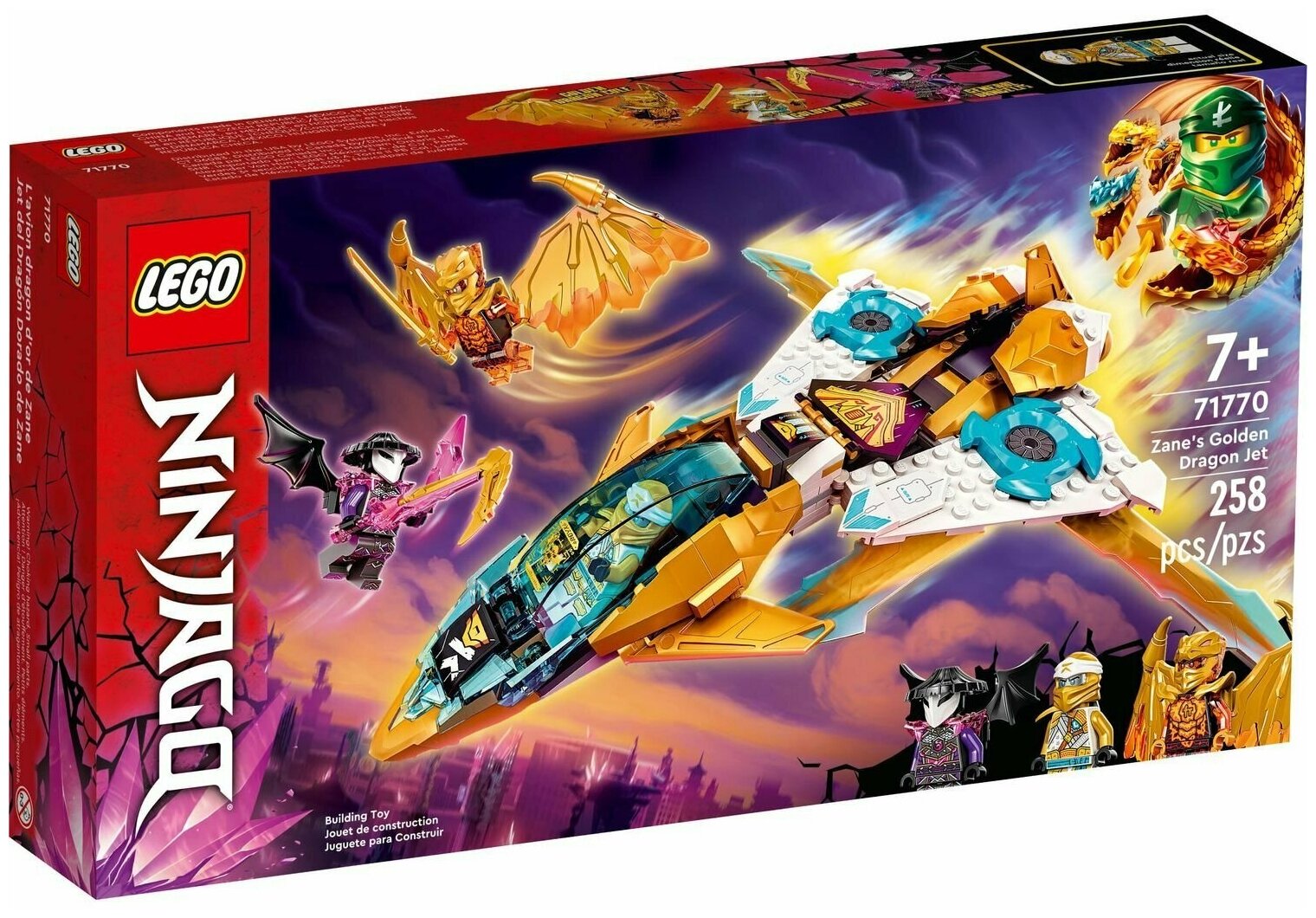 Конструктор LEGO Ninjago Реактивный самолёт Зейна «Золотой дракон»