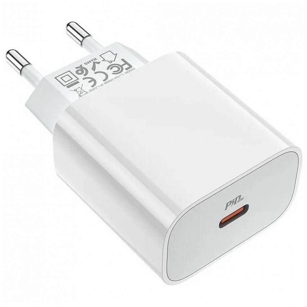 Сетевое зарядное устройство быстрое PD 3.0+QC 3.0 USB Type-C Hoco C76A Plus - Белое