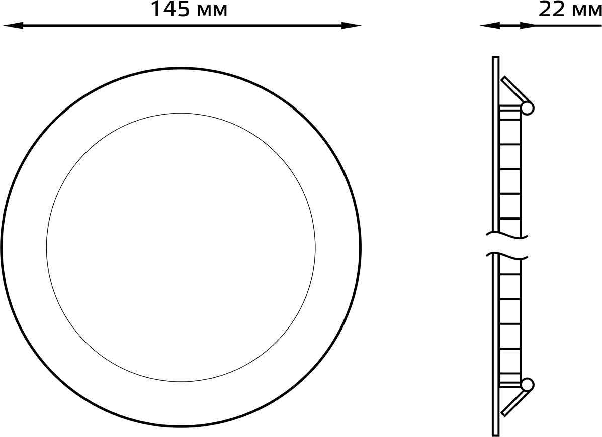 Светильник встраиваемый ультратонкий 9W IP20 145х22 4000K круглый Gauss - фотография № 4