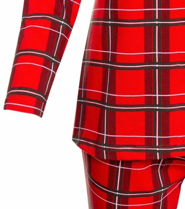 Пижама Kaftan, брюки, длинный рукав, карманы, размер 52, красный - фотография № 10