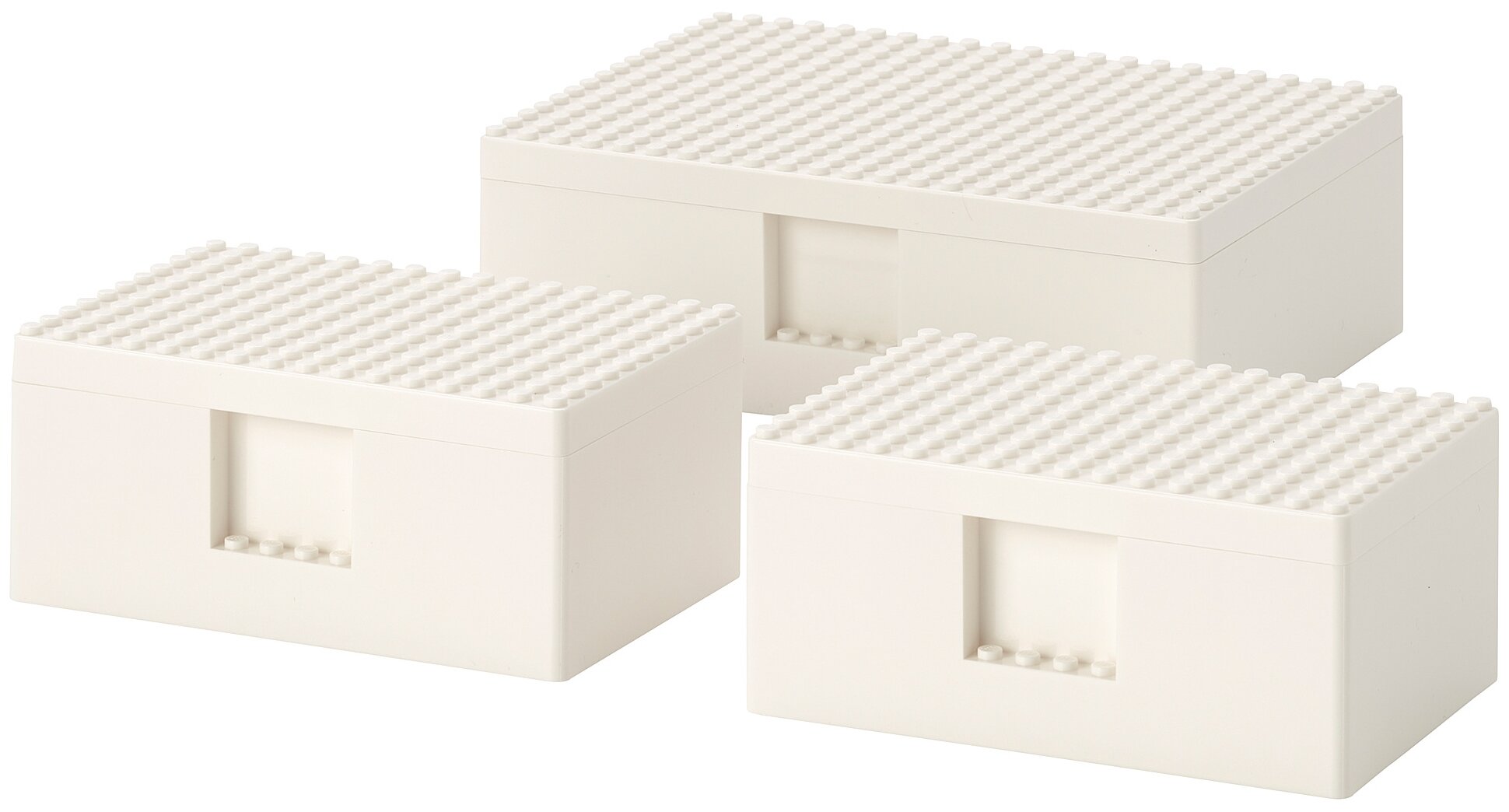 BYGGLEK бюгглек LEGO® контейнер с крышкой, 3 шт. белый