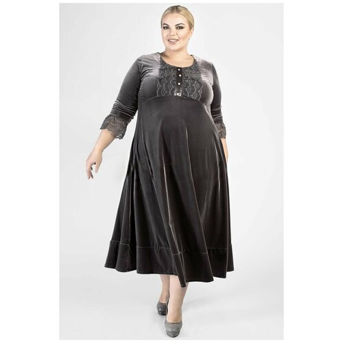 Платье больших размеров Барыня/темно-серый/размер 56-58