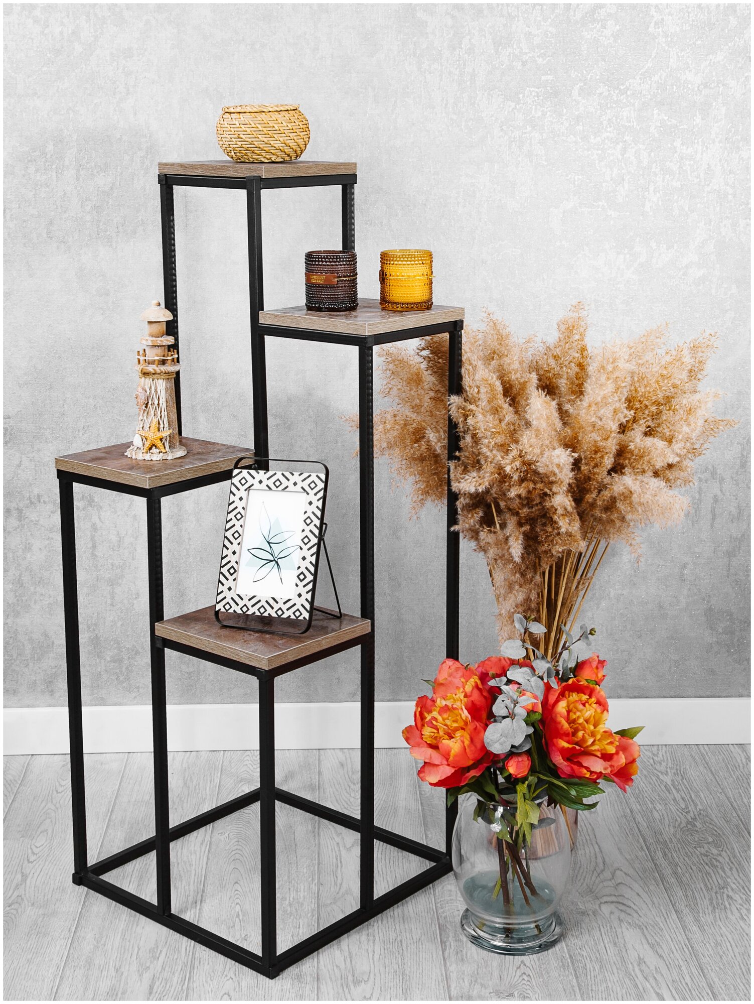 фото Подставка для цветов напольная. Подставка для растений. Подставка металлическая лофт