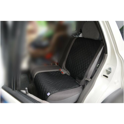 Защитный коврик под детское автокресло Экокожа. Черный