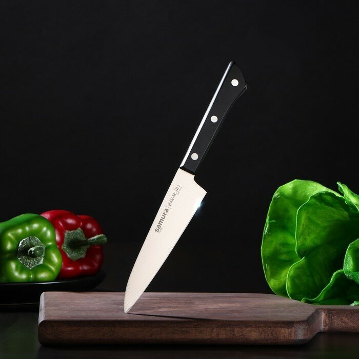 SAMURA Нож кухонный Samura HARAKIRI, универсальный, лезвие 12 см, чёрная рукоять