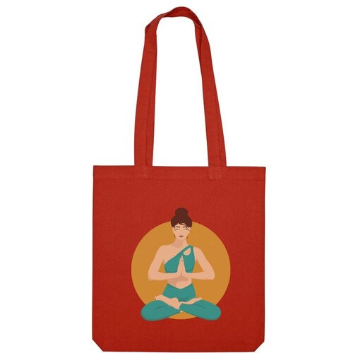 фото Сумка «йога. девушка в позе лотоса. медитация. дзен» (желтый) us basic