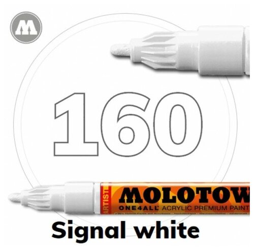 Маркер акриловый Molotow ONE4ALL 127HS 160 Белый (Signal white) 2мм