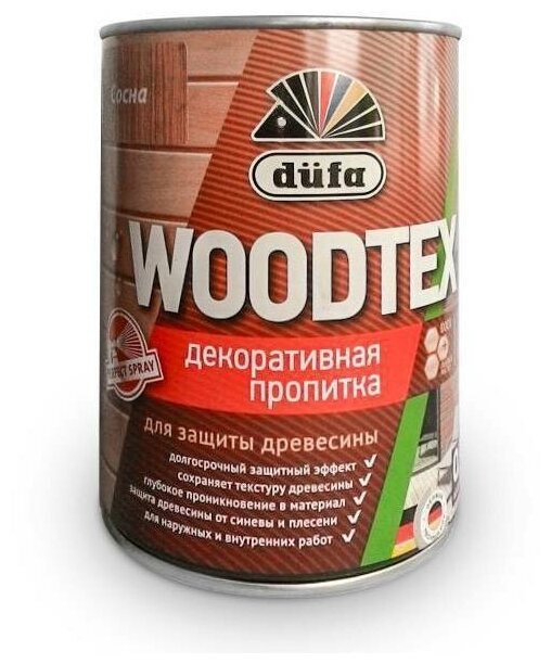 Пропитка DUFA Woodtex декоративная для защиты древесины Рябина 0,9 л - фотография № 5