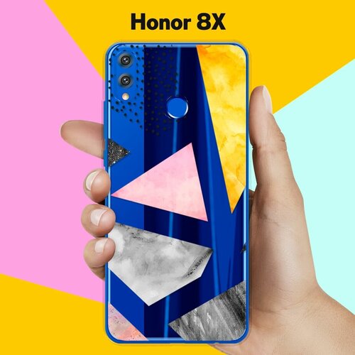 Силиконовый чехол Мраморные треугольники на Honor 8X