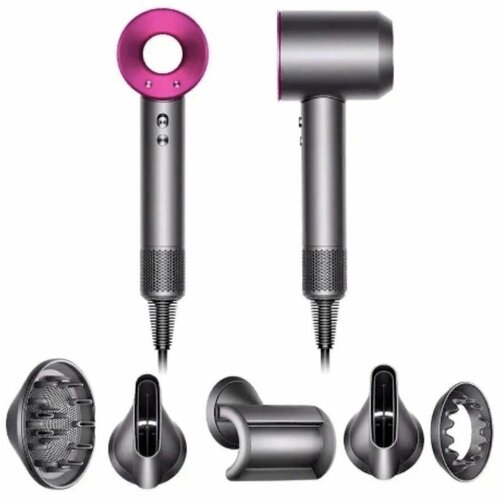 Фен стайлернабор для волос профессиональный 6 в 1 с ионизацией воздуха для сушки и укладки5 насадоксеребристо-розовый 386700₽