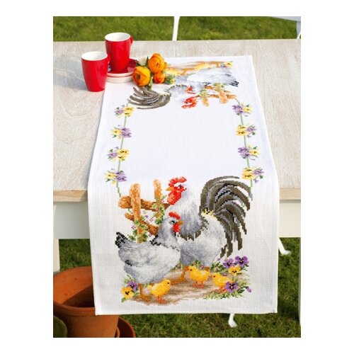 фото Дорожка семейство кур набор для вышивания vervaco