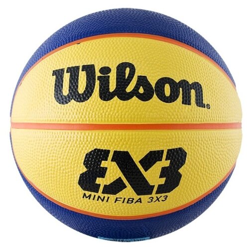 фото Баскетбольный мяч wilson fiba 3x3 replica mini, р. 3 синий/желтый