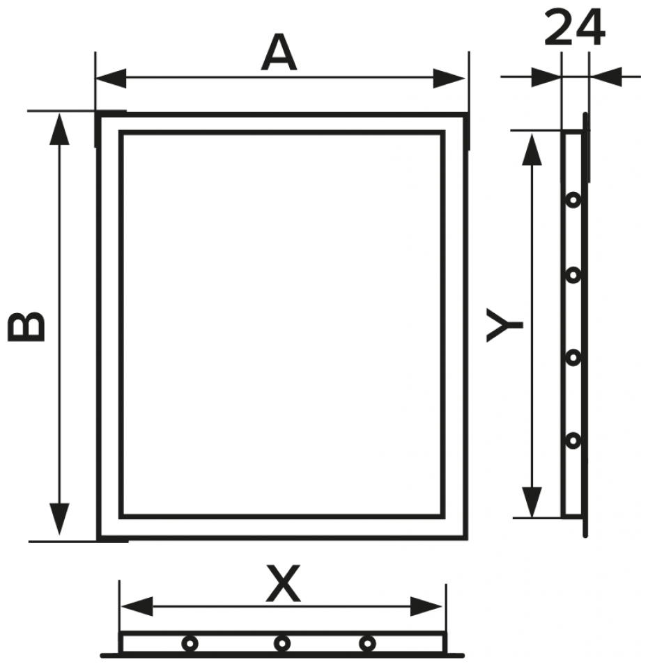 Люк пласт. 218*268 с ручкой и фланцем 196*246 Л2025Р EVECS - фотография № 2