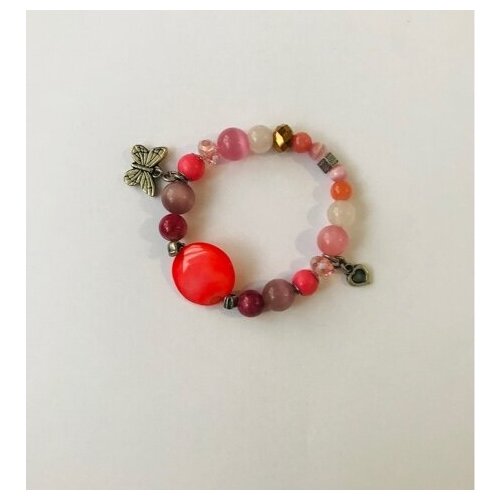 Браслет Kedem, кварц, размер 15 см, размер S, розовый