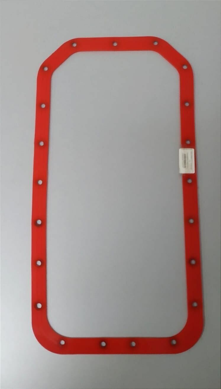 Прокладка поддона для а/м ГАЗ, УАЗ с дв. ЗМЗ-402 с металлическими шайбами (красный силикон)