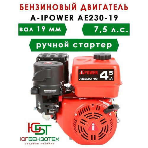 Бензиновый двигатель для мотоблока A-IPOWER AE230-19 (вал 19, 7.5 л. с.)