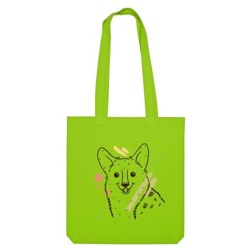 Сумка шоппер Us Basic, зеленый сумка милый корги в абстрактных пятнах зеленый