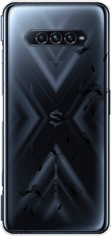 Силиконовый чехол на Xiaomi Black Shark 4S Pro / Сяоми Блэк Шарк 4S Про Летящие одуванчики, прозрачный