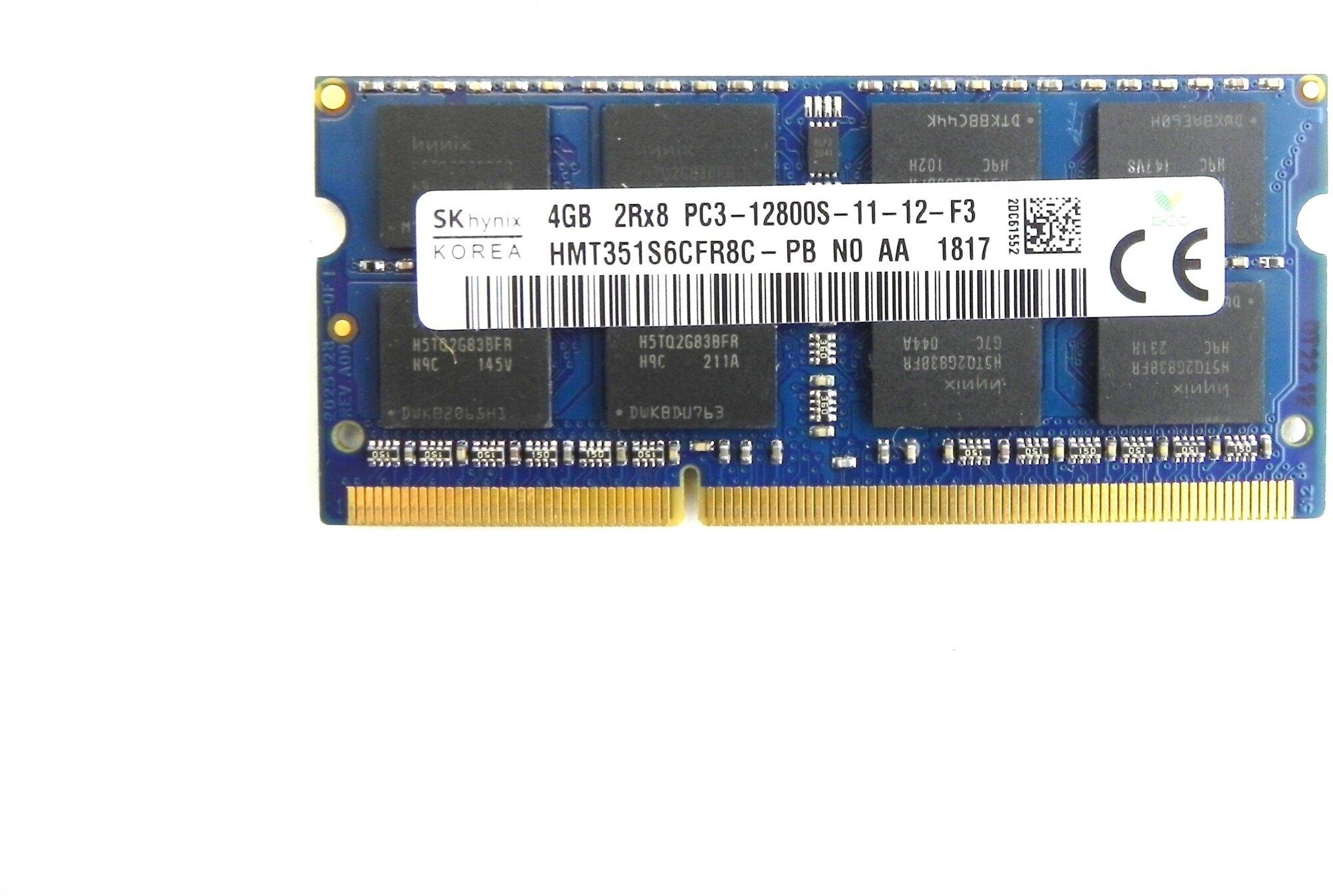 Оперативная память SK Hynix 4 ГБ DDR3 1600 МГц SODIMM CL11 HMT351S6CFR8C-PB