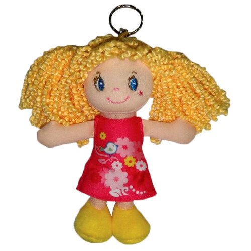 Купить Игрушка-брелок ABtoys Кукла блондинка в красном платье, 15 см