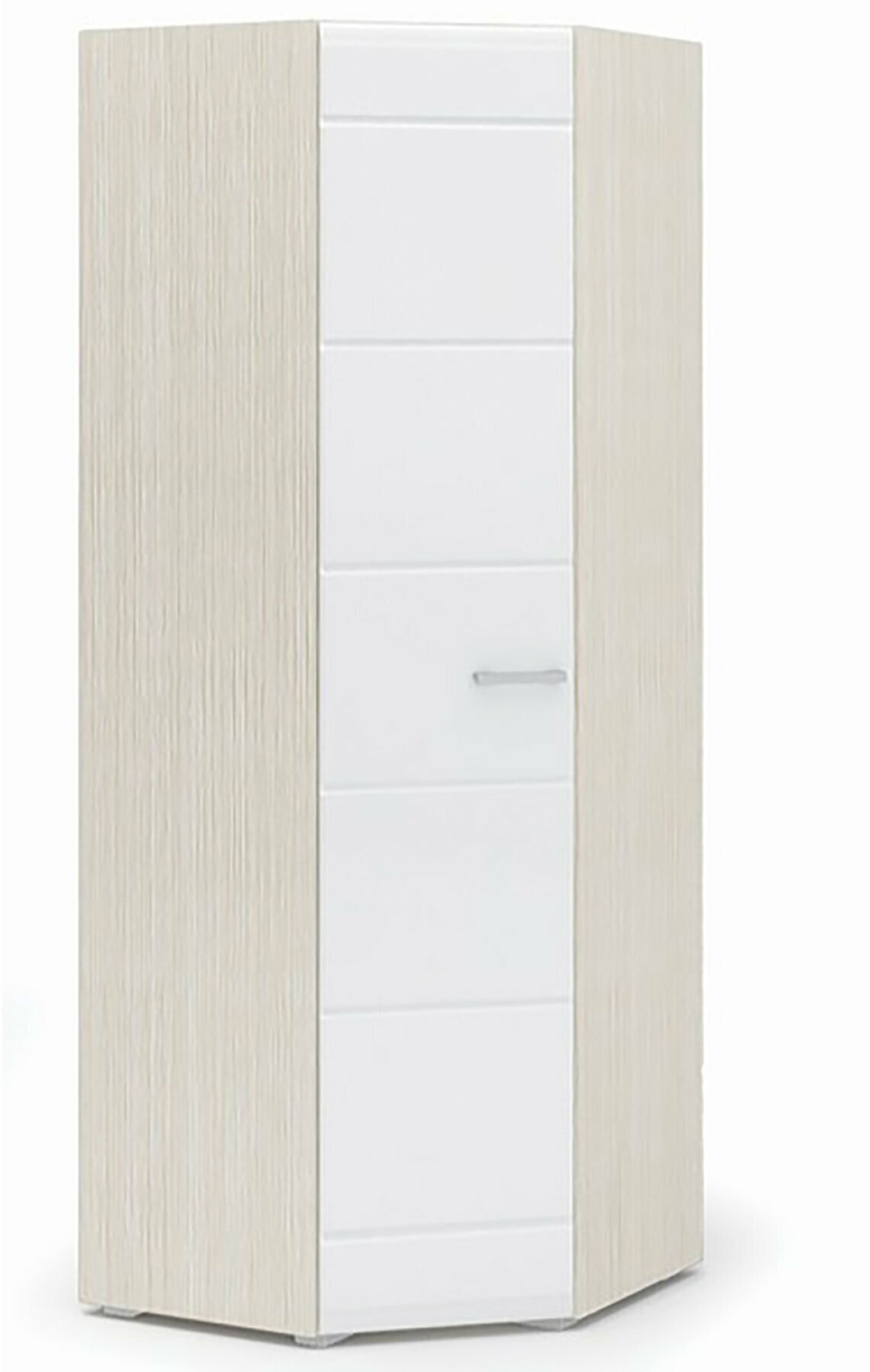Спальня симба шкаф угловой (0,85х2,0х0,85) фасад МДФ белый глянец/корпус белфорт