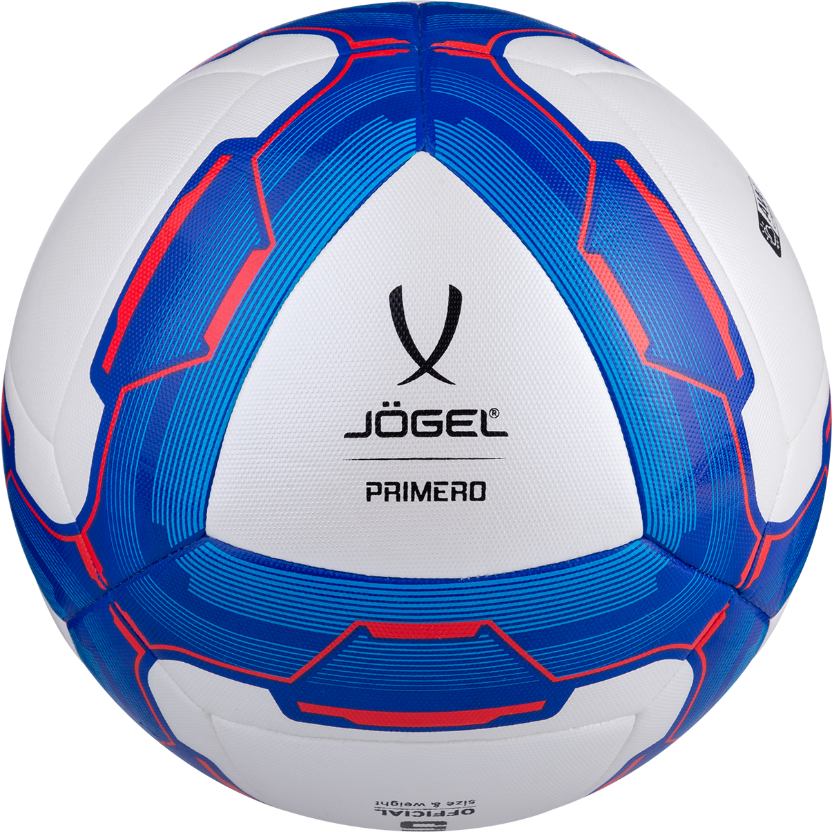 Мяч футбольный Jögel Primero №5, белый/синий/красный (5)