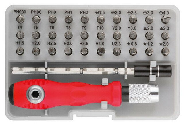 Набор бит FIT с отверткой 30шт в пластиковом боксе