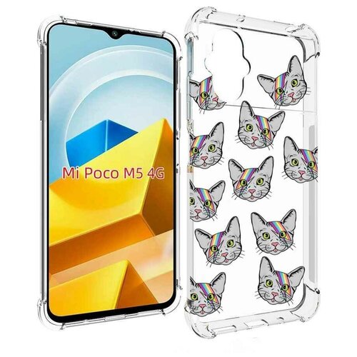 Чехол MyPads кот-с-молнией-на-лбу для Xiaomi Poco M5 задняя-панель-накладка-бампер чехол mypads кот с молнией на лбу для xiaomi poco m5 задняя панель накладка бампер