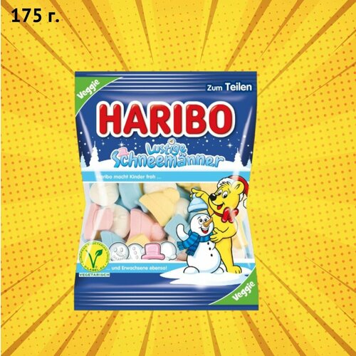 Мармелад Haribo Christmas Lustige Schneemaner / Харибо снеговик жевательный мармелад с фруктовым вкусом. Германия, 175 г. (1 шт)