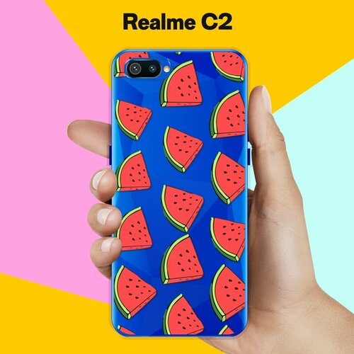 Силиконовый чехол на realme C2 Арбуз / для Реалми Ц2 силиконовый чехол розы на белом на realme c2 реалми с2