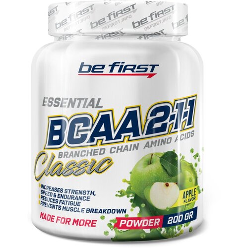 цитрус be first bcaa 2 1 1 vegan powder 200 гр be first BCAA Be First 2:1:1 Classic Powder, яблоко, 200 гр.
