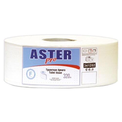 Бумага туалетная для держателей 2-слойная Aster, белая, 320м, 6 рул/уп