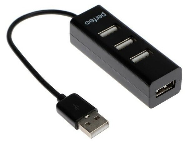 Разветвитель USB (Hub) Perfeo PF-HYD-6010H, 4 порта, USB 2.0, черный