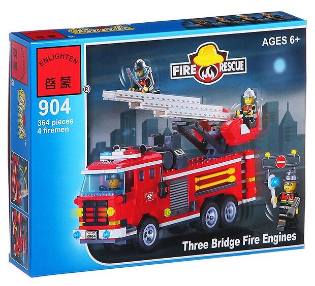 Конструктор Qman Fire Rescue 904 Пожарные машины, 364 дет.