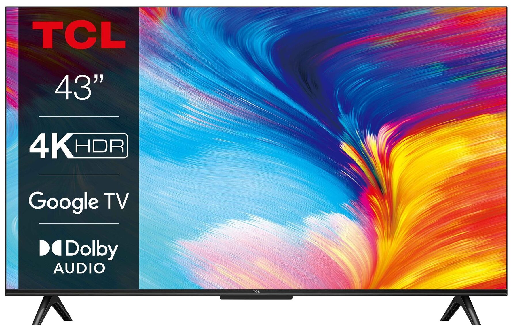 43" Телевизор TCL 43P635 2022 HDR RU, черный